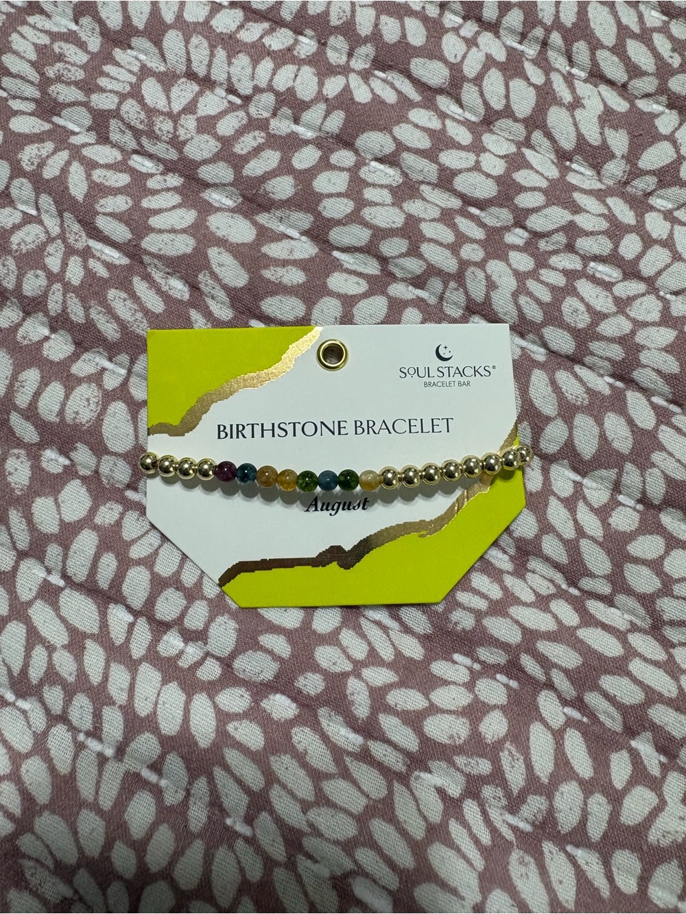 August Birthstone Gold Bead Bracelet